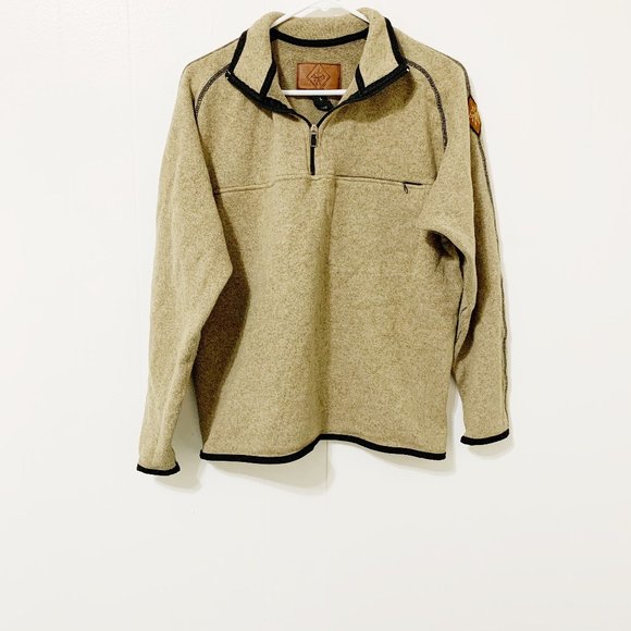 Prana Tops - Prana Tan with Brown Trim Pullover